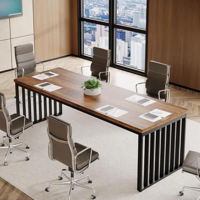 OEM 6.56 ft Industrial Conference Table, Rectangular Meeting Table for Seminar, Business & Negotiation