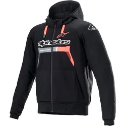 Alpinestars Chrome Ignition, Textiljacke - Schwarz/Neon-Rot/Grau - M