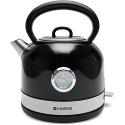 Champion Wasserkocher Retro 1,7L VK401 Schwarz, Wasserkocher, Schwarz