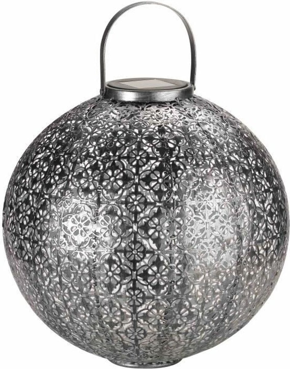 Smart Garden Solar Lantern Jumbo Damascus - Zilver - Opengewerkt metaal met oosterse sfeer