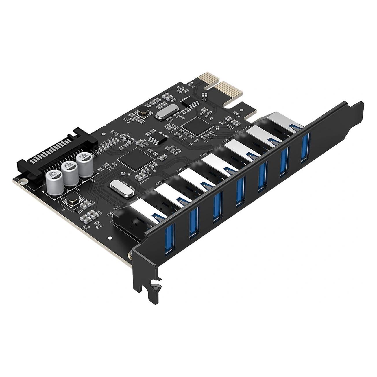 Orico Kontroler Karta rozszerzeń PVU3 PCI-E 7x USB 3.0 do komputera stacjonarnego - czarna (6942227181077)