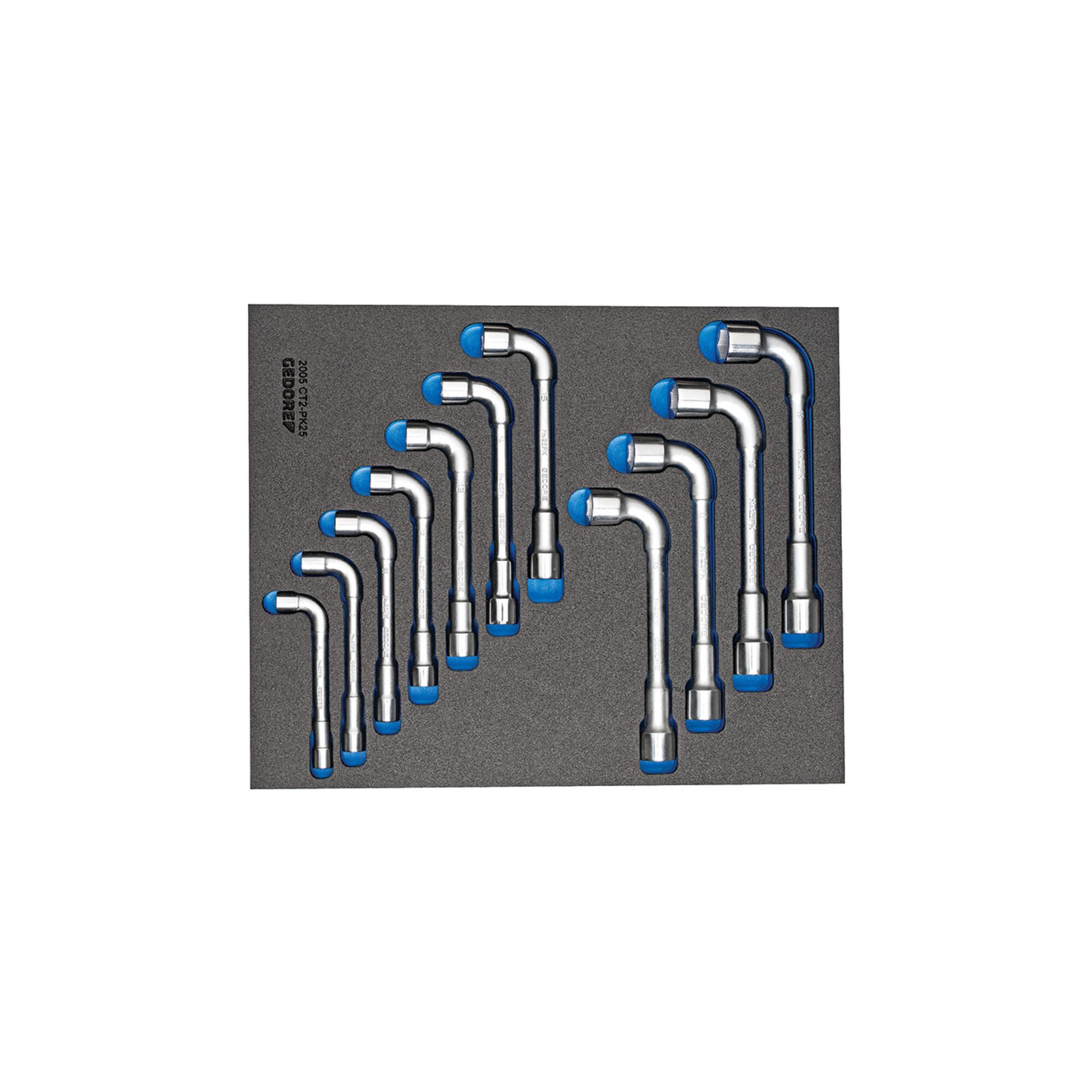 Gedore 2005 CT2-25PK Doppelsteckschlüssel-Satz in Check-Tool-Modul, 11-teilig (2841851)