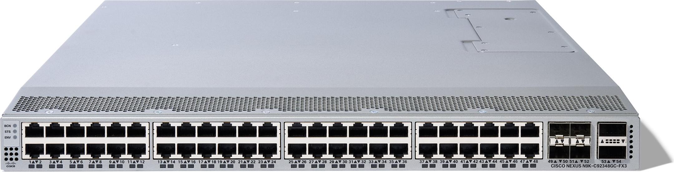 Cisco Nexus N9K-C92348GC-FX3, Managed, Gigabit Ethernet (10/100/1000), Rack-Einbau, 1U