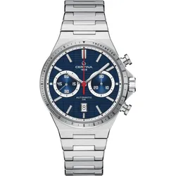 Certina DS-7 Chronograph Automatic C043.427.11.041.00 - dunkelblau,mit geprägter Gitterstruktur,silber - 42mm