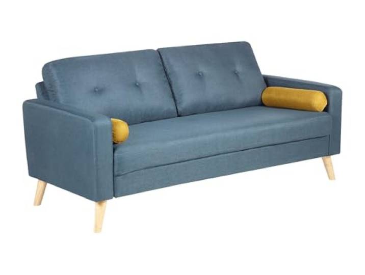 Vente-unique Sofa 3-Sitzer - Stoff - Blau - Tatum