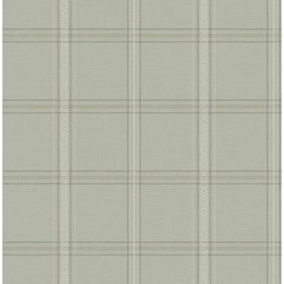 Chesapeake Auberge Sage Plaid Wallpaper
