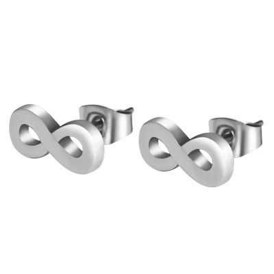 Paar Ohrstecker ADELIA´S "Ohrringe – Ohrstecker Unendlichkeitszeichen aus Edelstahl", Damen, Gr. Damen, Edelstahl, silber, Ohrringe, Schöne Geschenkidee zum einen besonderen Tag