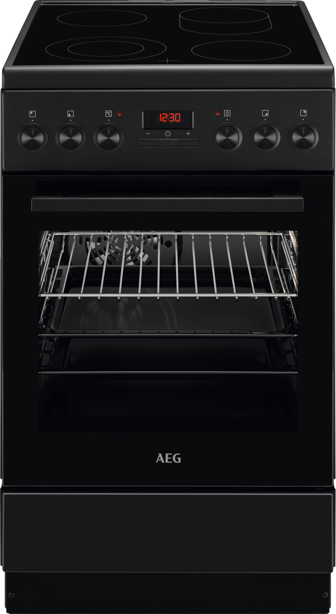 AEG Standherd mit Glaskeramik-Kochfeld / 50cm CCB54482BB Matt Black