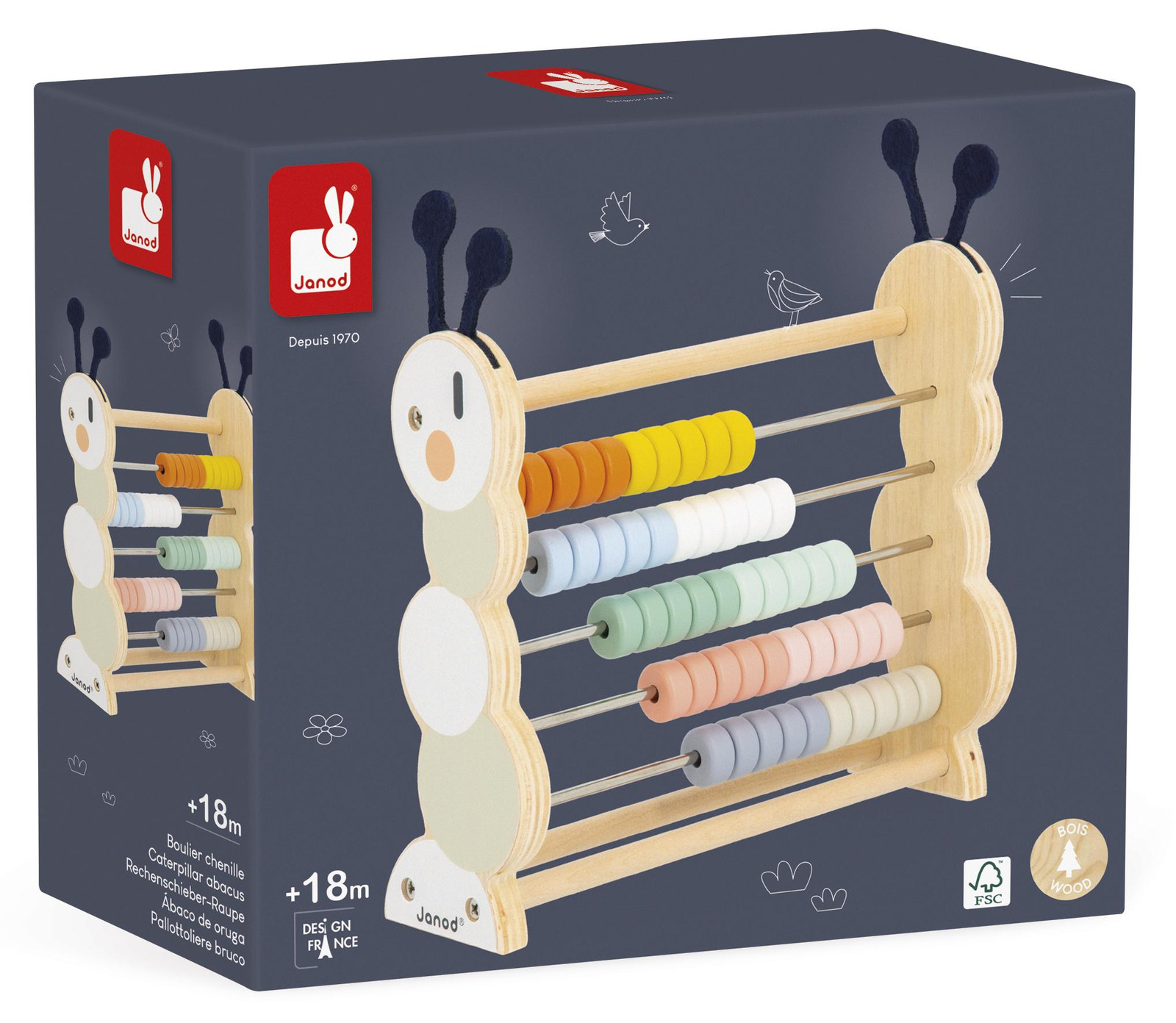 Janod Houten Rekenraam Vlinder - Educatief speelgoed voor kinderen