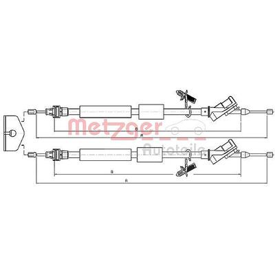Metzger Autoteile Seilzug, Feststellbremse [Hersteller-Nr. 10.5371] für Ford