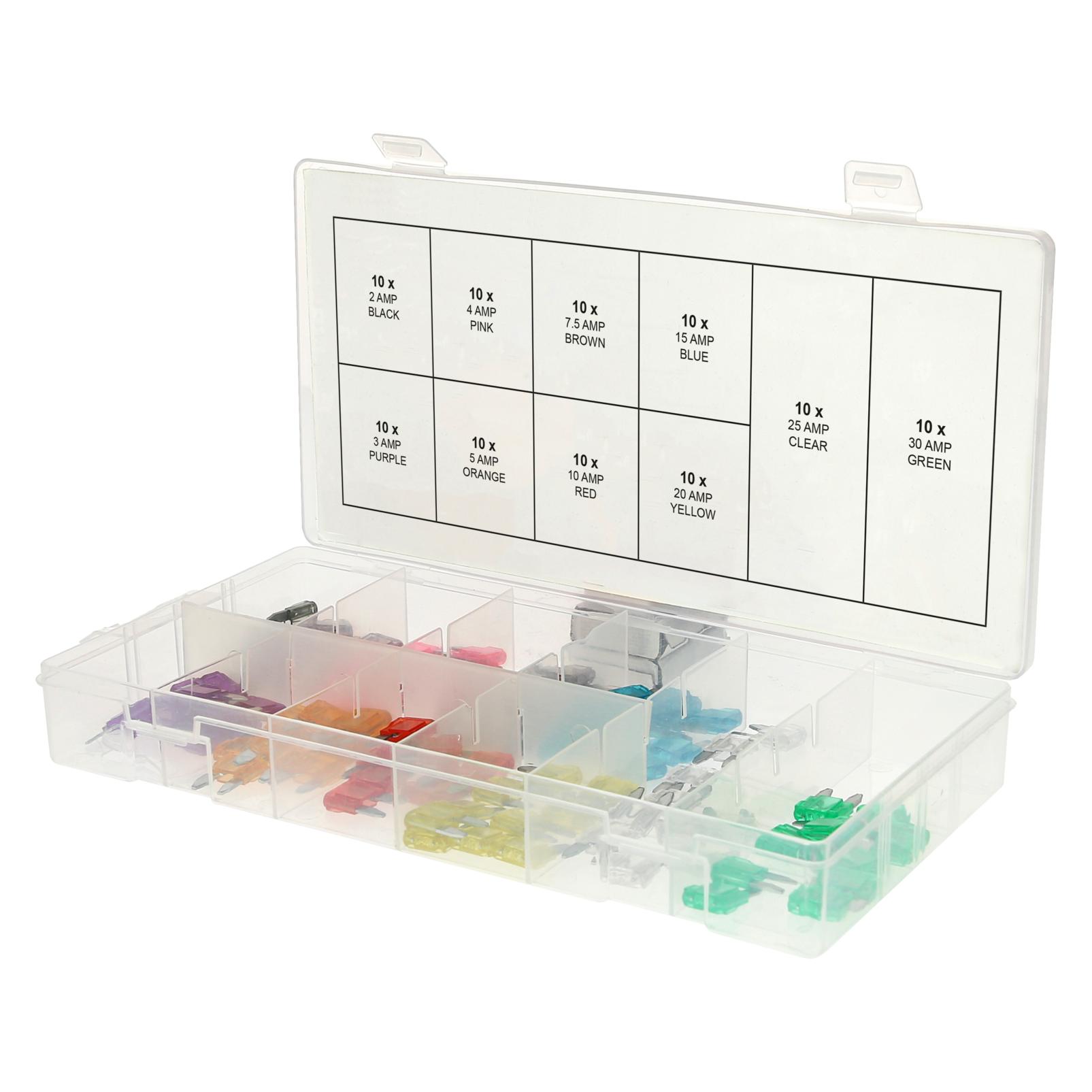 KS Tools Sortiment Mini-Sicherungen,2-30A, 100-tlg (2 A) (970.0740)