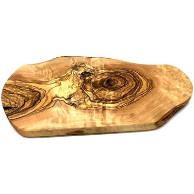 Frühstücksbrett OLIVENHOLZ-ERLEBEN "rustikal aus hochwertigem naturbelassenem Olivenholz", braun, L:35cm, Massivholz, Schneidebretter, Mediterraner Look, rustikale Kante, organische Form