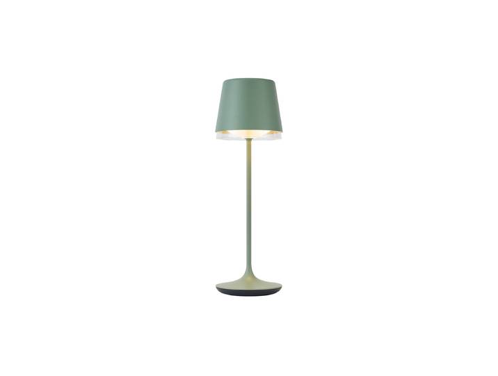 Lampe de table verte avec LED IP65 rechargeable avec station de