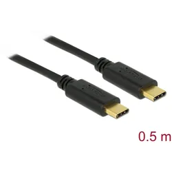 Delock USB 2.0 Kabel Type-C zu Type-C 0,5 m PD 5 A E-Marker