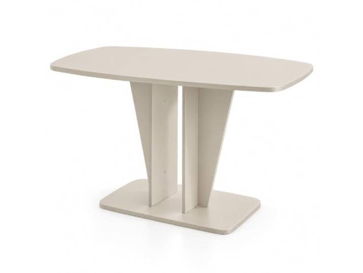 Rodnik Esstisch Polaris 110x70 cm, Säulentisch platzsparend kompakter Esszimmertisch mit abgerundeten Ecken, modern, elegant (Kaschmir)