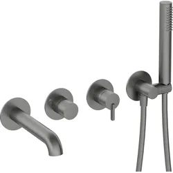 Neuesbad Serie 600 4-Loch Wannenarmatur Unterputz ,Oberfläche: Titanium NB1BQS_D18P1
