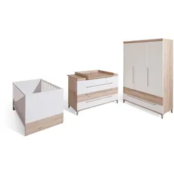 Paidi Babyzimmer-Set Remo 4tlg. Holzoptik Eiche Bordeaux