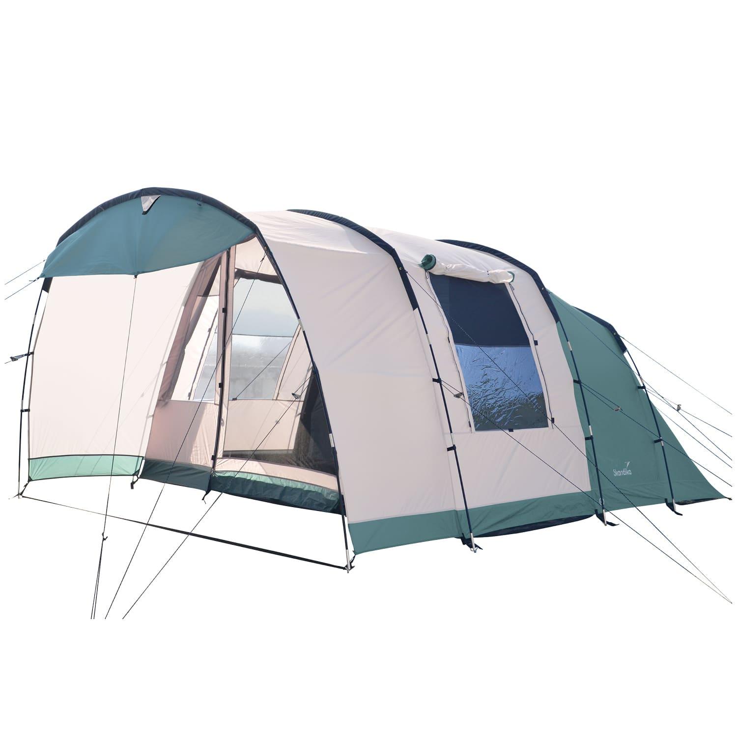 Skandika Tunnelzelt Hafslo 4 Sleeper Protect | Zelt für Camping, 4 Personen, wasserdicht, eingenähter Zeltboden, mit 5000 mm Wassersäule