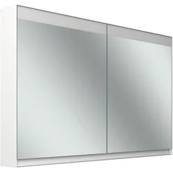Schneider FILO HCL Spiegelschrank, Unterputz, Lichtband oben, 1195x147x759mm, 2 Türen, 2 Steckdosen, 180.120.01.02, Ausführung: CH-Norm/Korpus weiss