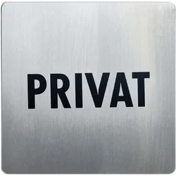 Hinweisschild, Edelstahl, 90 x 90 mm Privat, silber