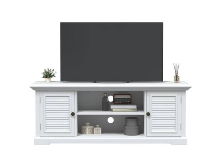 GKMBCVDFR TV-Schrank Weiß 110x30x41 cm Holzwerkstoff mit Türen Feuchtigkeitsbeständig, formstabil, pflegeleicht, vielseitig nutzbar, kompakte Abmessungen, mit Türen