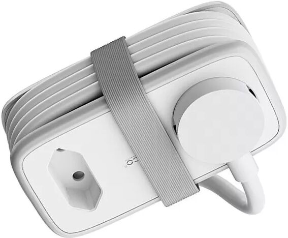 INF Multiprise Blanche Standard UE avec 3 Ports USB-A et Enrouleur de Câble Blanc