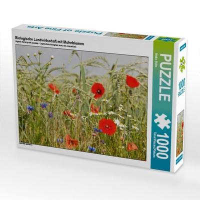 CALVENDO Puzzle Biologische Landwirtschaft mit Mohnblumen | 1000 Teile Lege-Größe 64x48cm Foto-Puzzle für glückliche Stunden