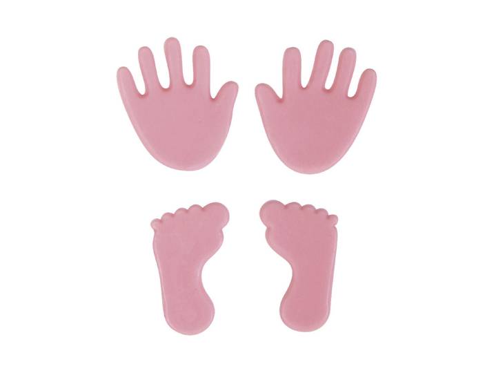 Rayher Wachsmotive Babyfüsse und Hände Babyrosa 4 Stück