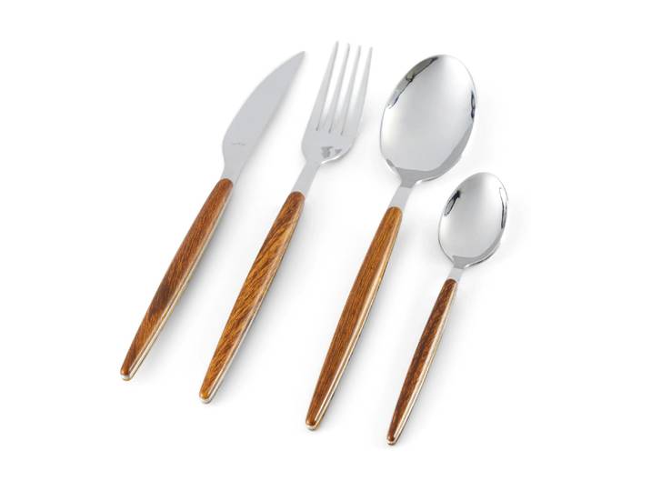 Besteck-Set SCHOU 16-teilig, Braun , beige, Essbesteck-Sets, Besteck-Set