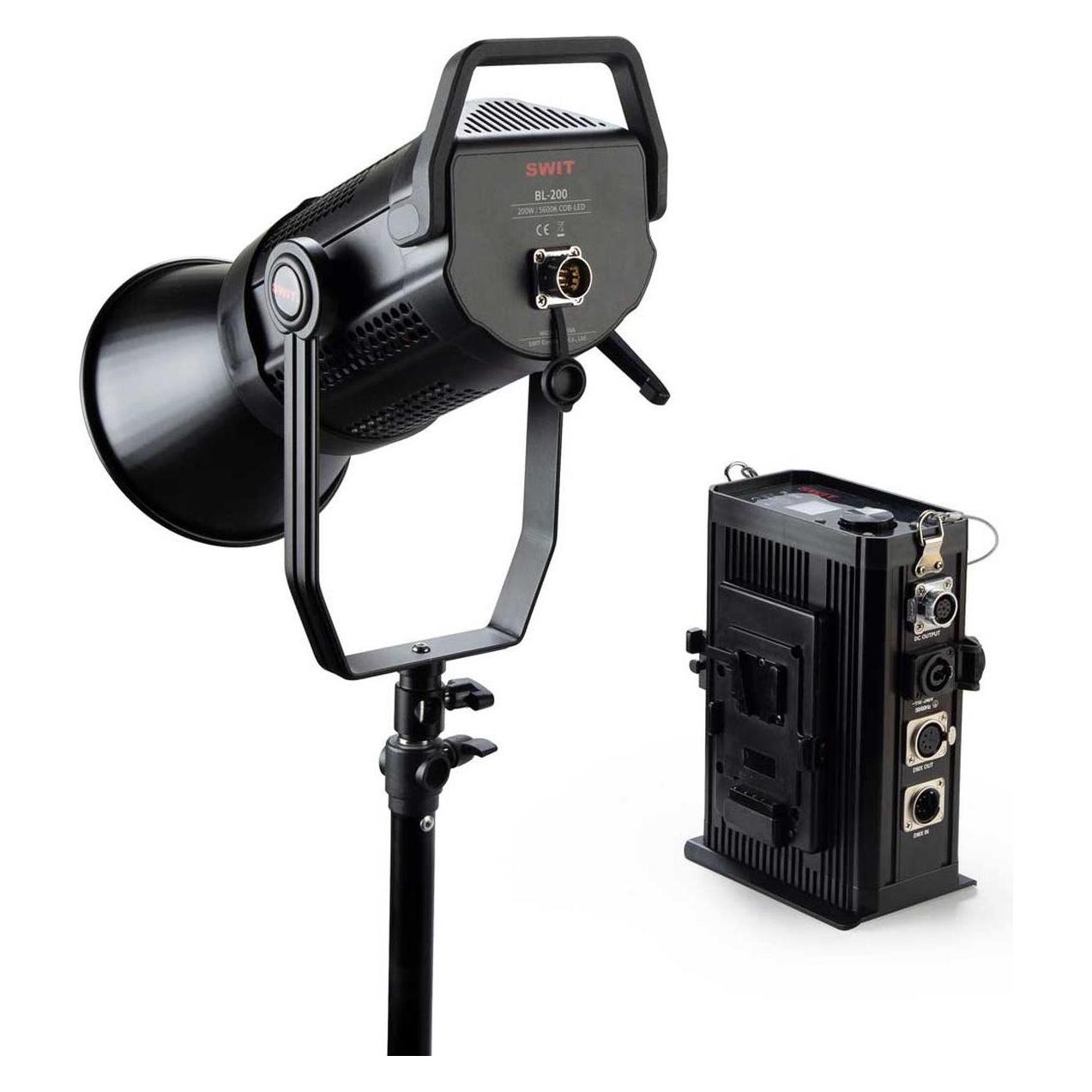Swit 200W Bowens Reportage and Studio Spotlight, CRI97,TLCI 98, 5600K, 9x Light Effects, DMX, AC/DC input (Studioleuchte) (BL-200)