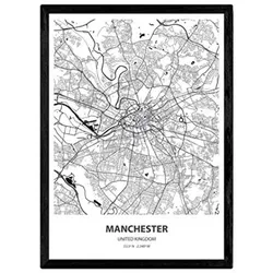 POSTER Manchester - Vereinigtes Königreich A3 Schwarzer Rahmen