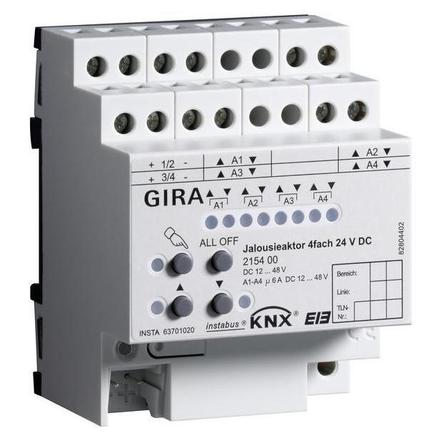 Gira Jal.aktor 4f DC 24 V Hand KNX REG 215400 (Rolladenaktor) (215400)
