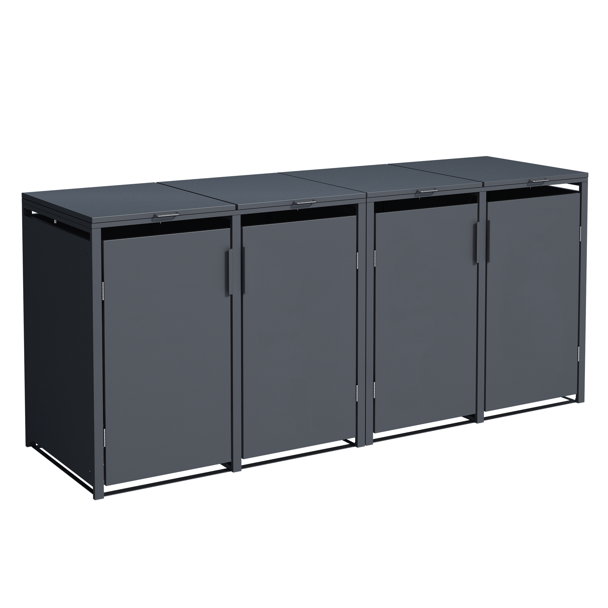 DEGAMO Mülltonnenbox klein 4er MÜNCHEN 230x62x102cm für Tonnen 120 Liter, grau