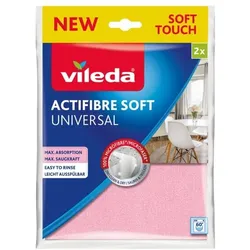 Vileda 2er-Pack Allzwecktuch »Actifibre Soft Universal« rosa, 27 cm