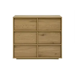 Kommode mit hellem Holzfinish Eiche, 3 Schubladen, B90 cm LOTHAIRE