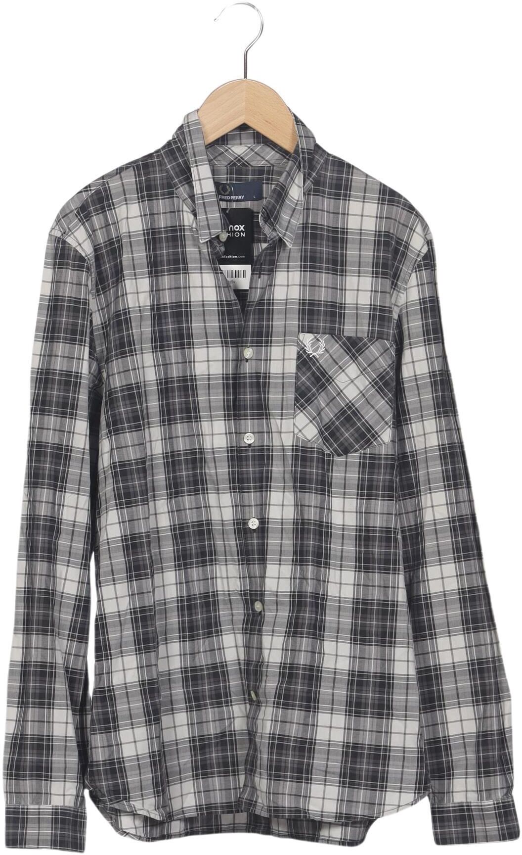 Fred Perry Herren Hemd, Mehrfarbig, Gr. L, Baumwolle - Second Hand
