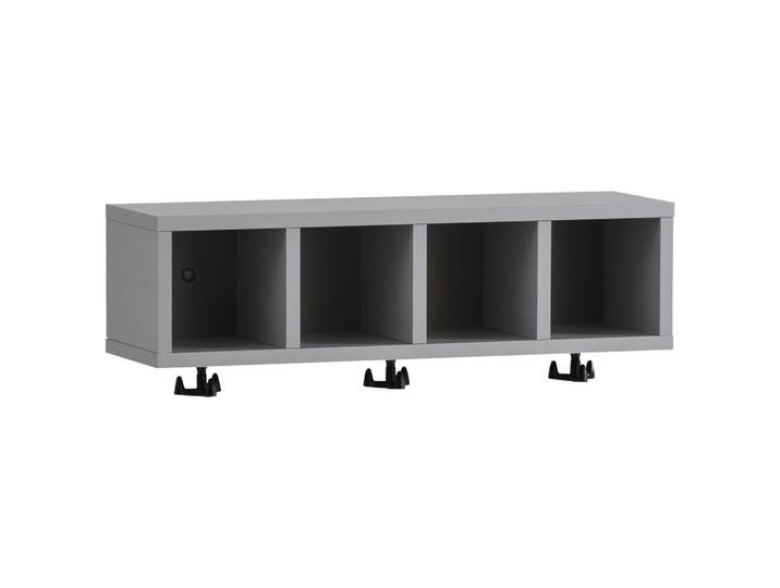 Mid.you Wandregal Lugo, Grau, 60x200x17.6 cm, Made in Germany, hängend, Wohnzimmer, Regale, Wandregale