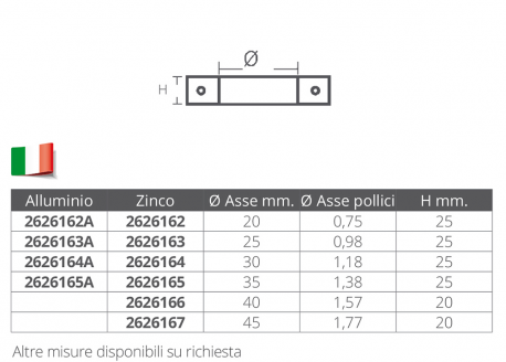 Tecnoseal Collare basso Collare in zinco per asse ø mm.30
