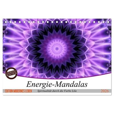 Energie - Mandalas, Spiritualität durch die Farbe Lila (Tischkalender 2026 DIN A5 quer), CALVENDO Monatskalender