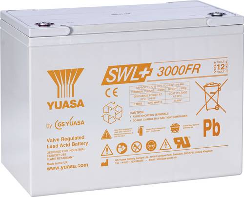Yuasa SWL+3000FR Bleiakku Blei-Vlies (AGM) 93.6Ah 12V 1St.