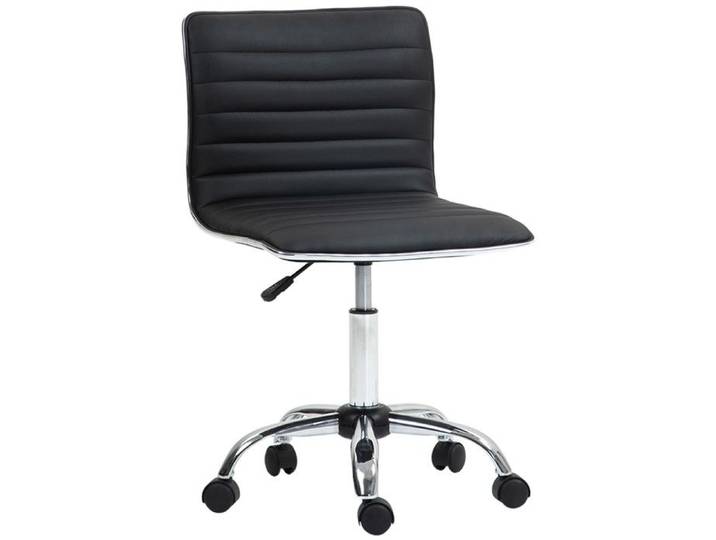 Chaise de bureau design style Chesterfield acier chromé noir