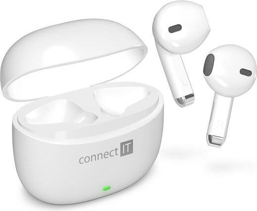 Connect IT True Wireless SonicBass oordopjes met microfoon, Wit