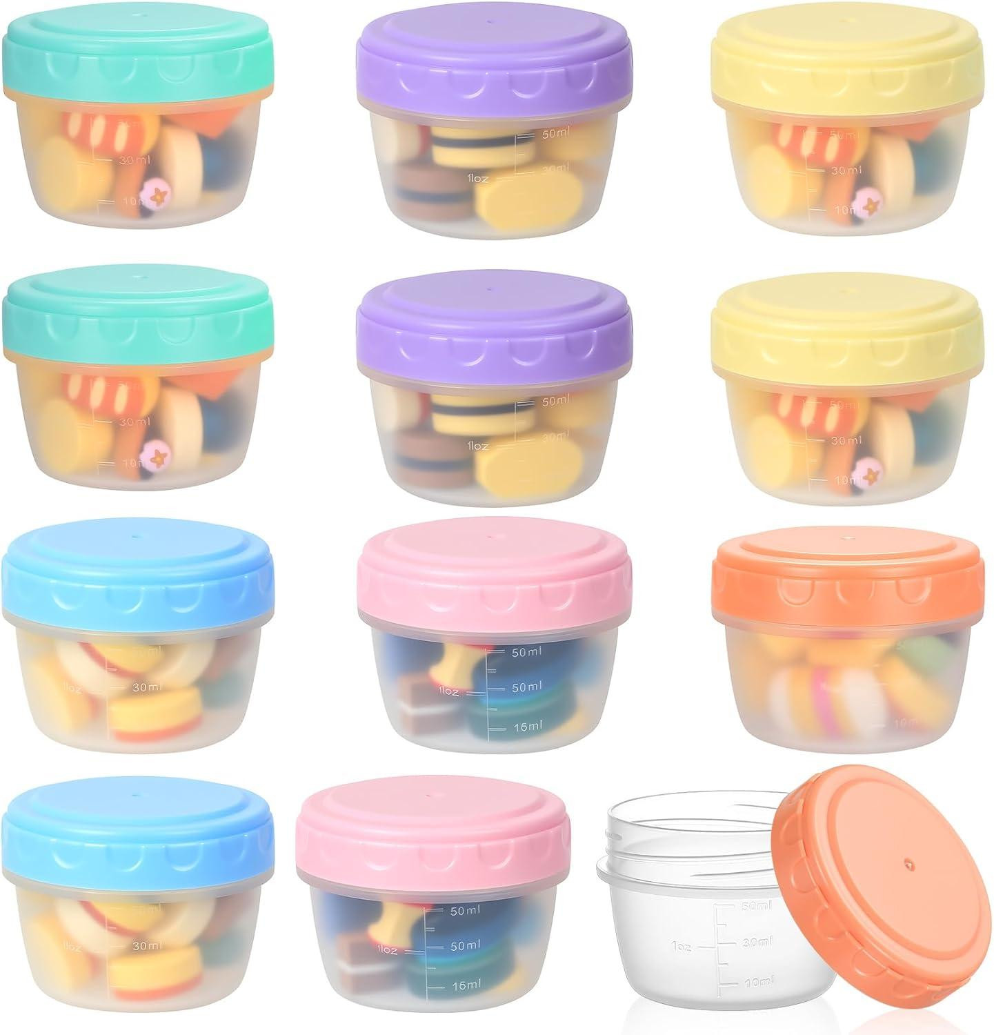 Set van 12 kleine diepvriesdozen met deksel voor sauzen
