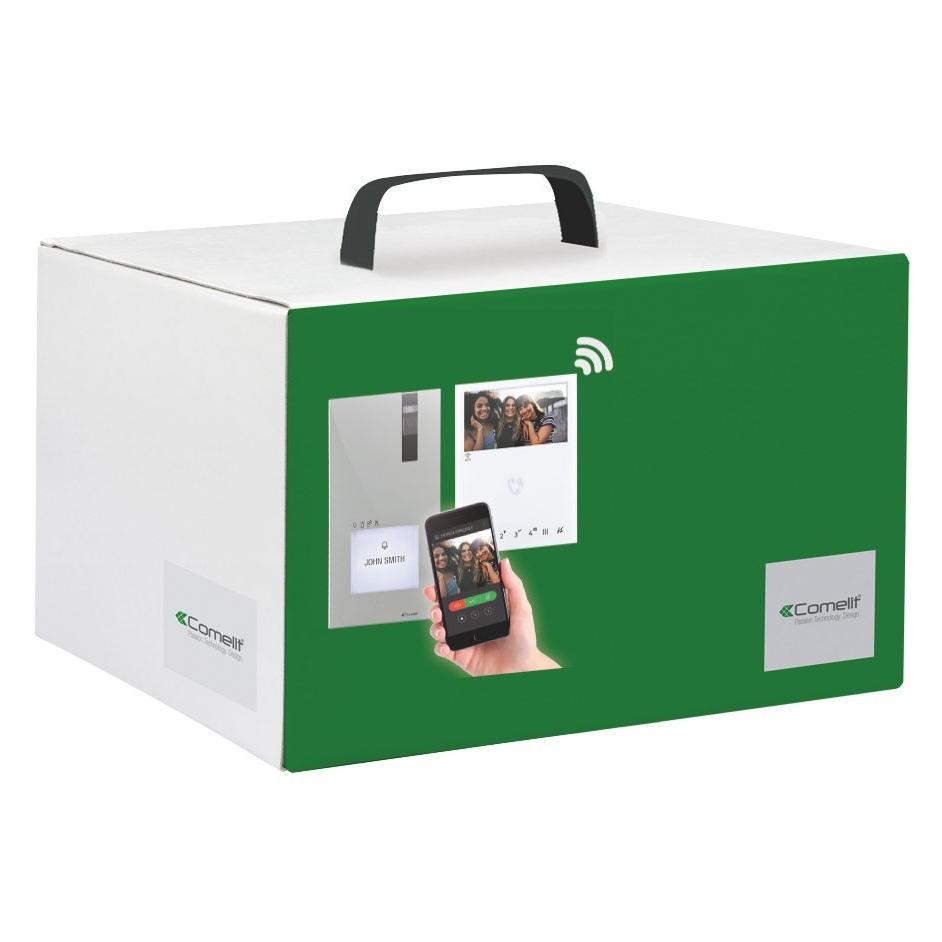 Comelit 8451V Einfamilienhauskit Quadra 1-4 WE Monitor Mini HF WiFi System (3G, Kabelgebunden, WLAN) (8451V)
