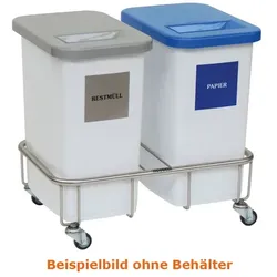 Novocal GSE25 Fahrgestell Edelstahl 2fach Abfallwagen Wertstoffsammler, 2-fach, OHNE Behälter