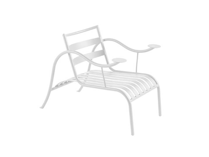 CAPPELLINI fauteuil pour l'extérieur THINKING MAN'S CHAIR (Craie blanche - Métal verni)