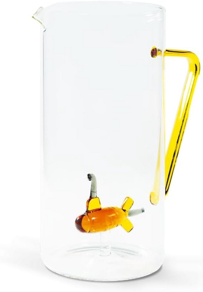 Grote Kruik van Borosilicaatglas met Duikboot Decoratie 1,2L