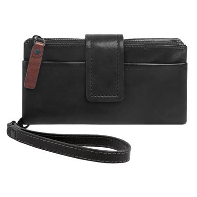 Geldbörse X-ZONE "X-ZONE Damen echt Leder", Damen, schwarz, Leder, unifarben, Kleinlederwaren, echt Leder