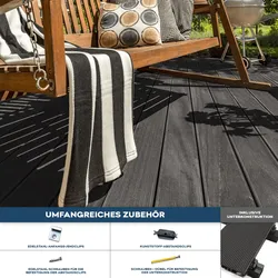 Home Deluxe WPC Holzfliesen Anthrazit