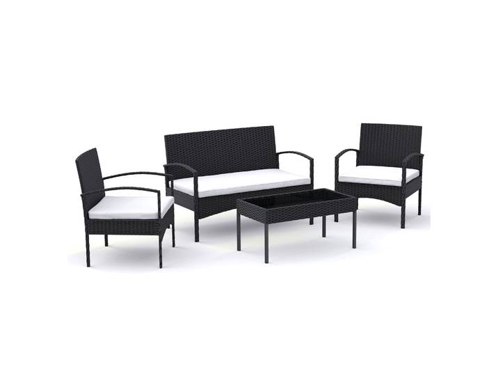 Gartenset Rattan CATANIA schwarz